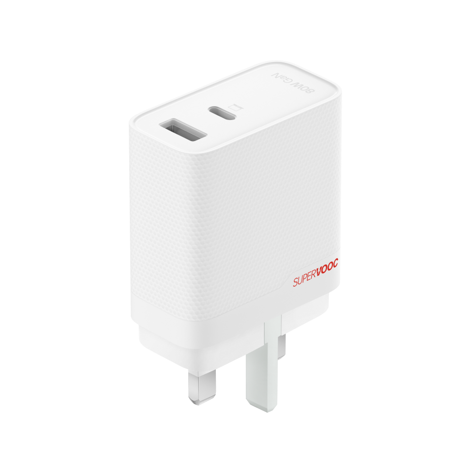 OnePlus SUPERVOOC 80W Dual Ports GaN Charger + Cable Power Adapter Kit