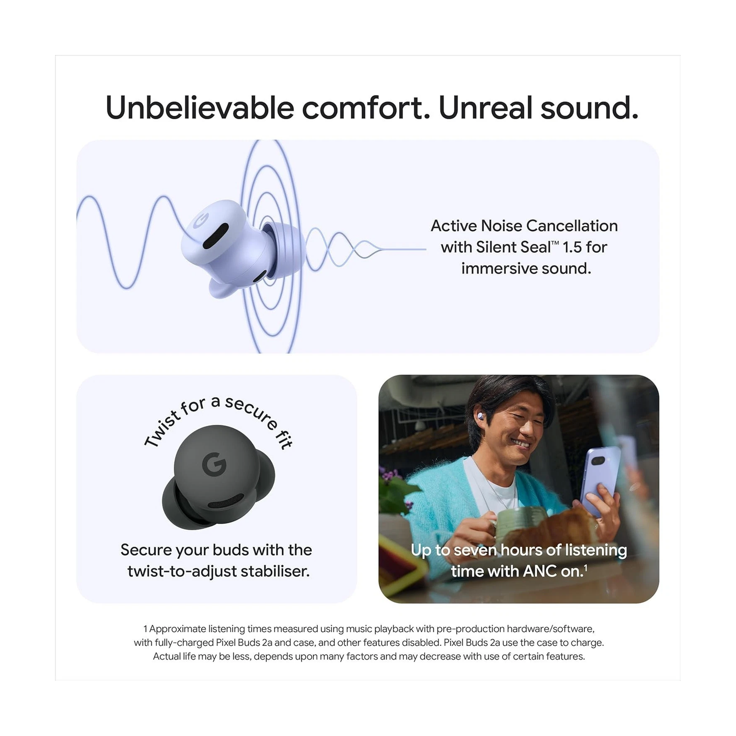 Google Pixel Buds 2a Wireless Bluetooth Earphones - Haze