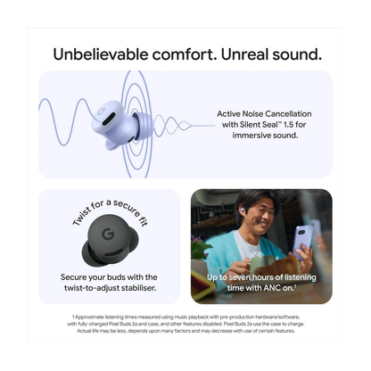 Google Pixel Buds 2a Wireless Bluetooth Earphones - Haze