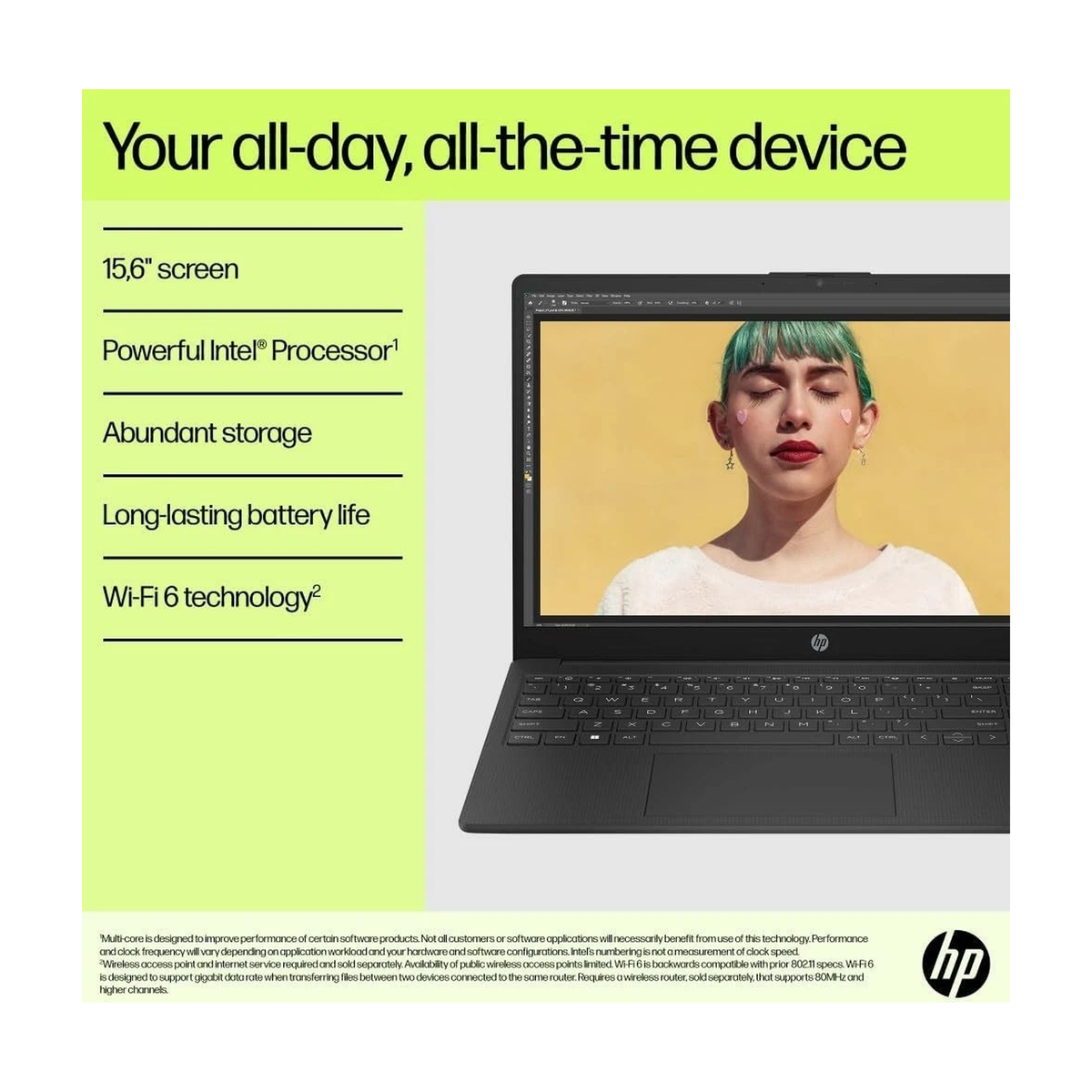 HP 15-fd1504sax 15.6" Laptop - Intel Core 3 8GB RAM 256GB SSD