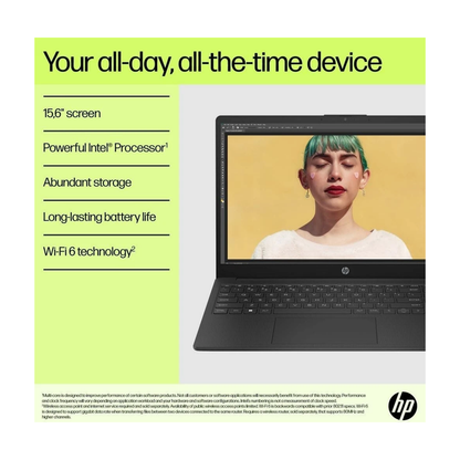 HP 15-fd1504sax 15.6" Laptop - Intel Core 3 8GB RAM 256GB SSD