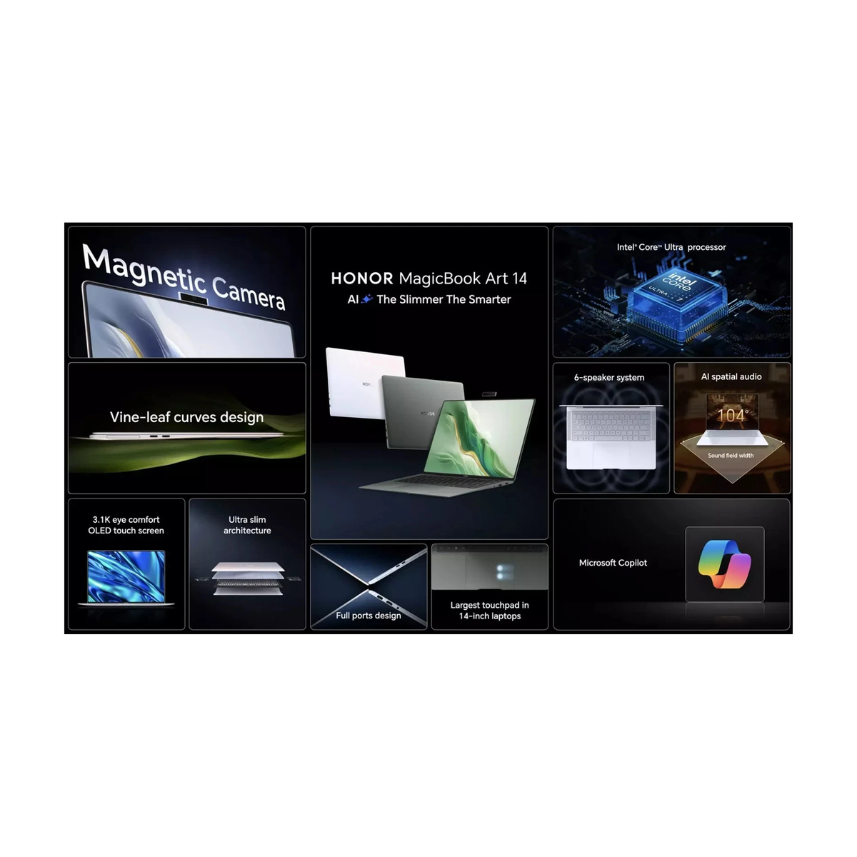 HONOR MagicBook Art 14 (2025) OLED Touchscreen Laptop - Intel Core Ultra 7 32GB RAM 1TB SSD