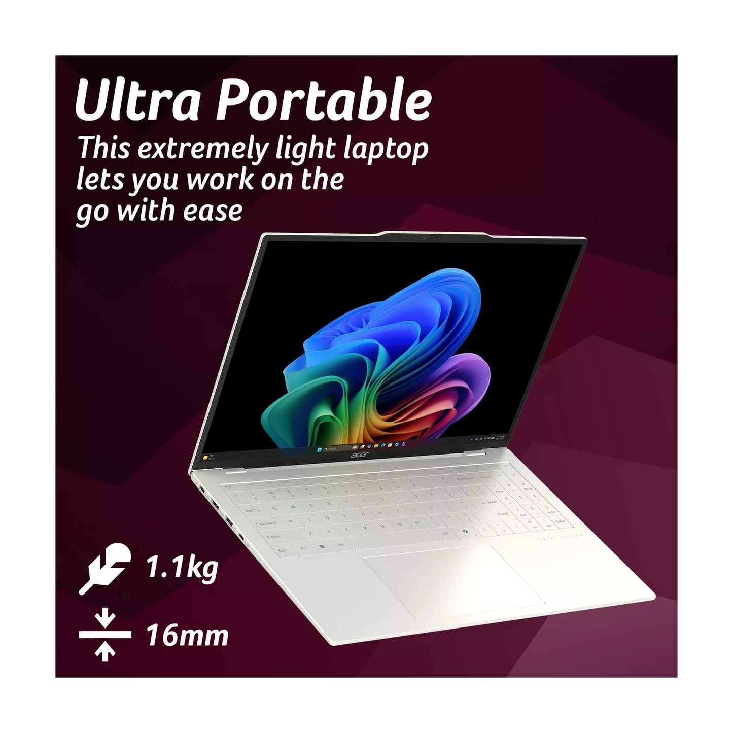 ACER Swift Air 16" OLED Laptop - AMD Ryzen AI 5 330 16GB RAM 512GB SSD