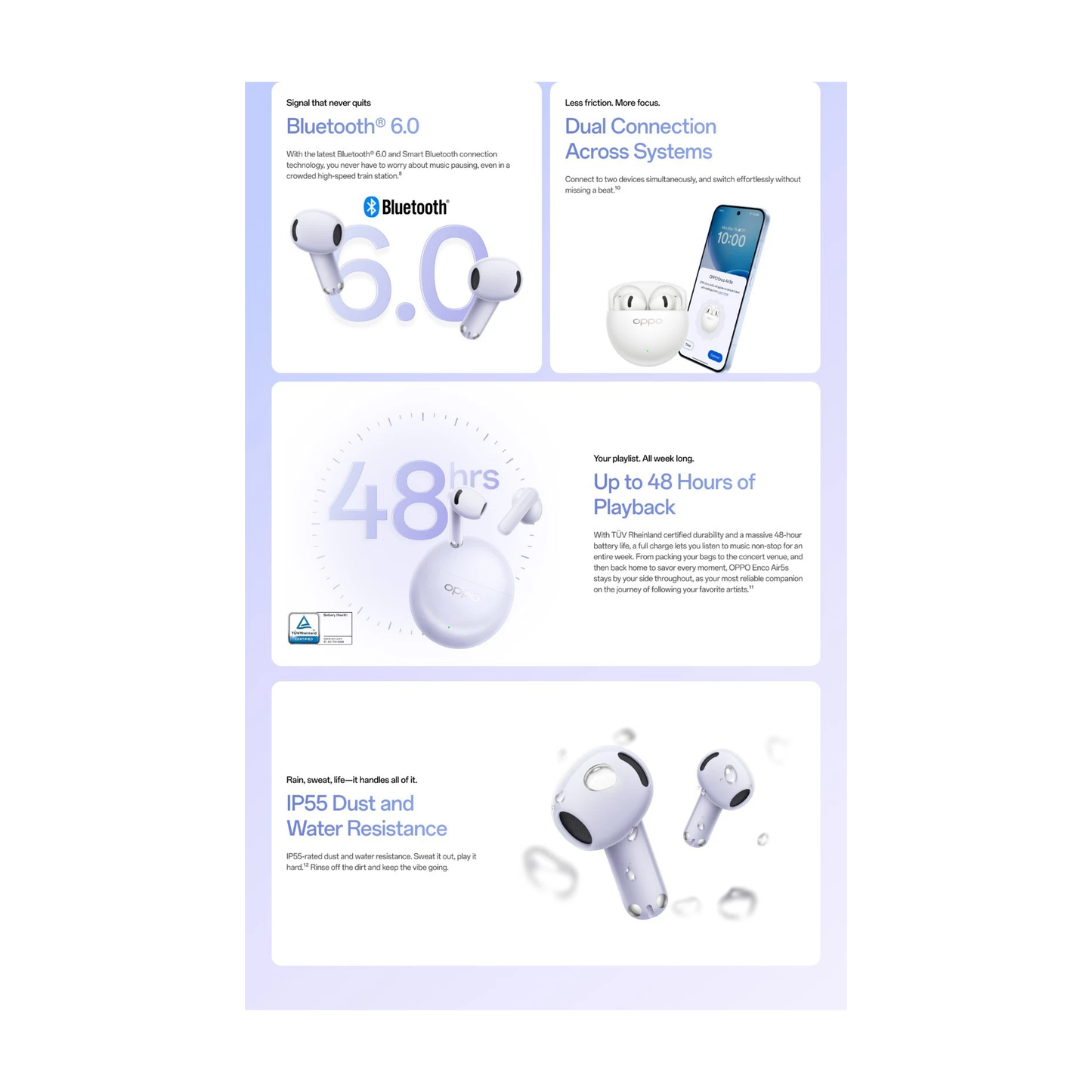 OPPO Enco Air5s Wireless Bluetooth Earphones - Lunar White