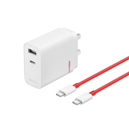 OnePlus SUPERVOOC 80W Dual Ports GaN Charger + Cable Power Adapter Kit
