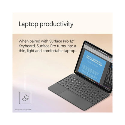 Microsoft Surface Pro 12" Copilot+ PC - Platinum - Snapdragon X Plus 16GB RAM 256GB SSD