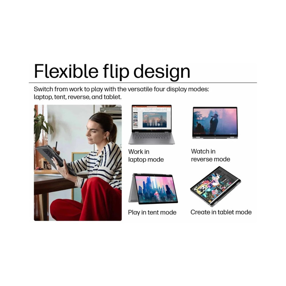 HP OmniBook X Flip 14-fk0006na 2-in-1 Touchscreen Laptop With Pen - AMD Ryzen™ AI 5 340 16GB RAM 512GB SSD