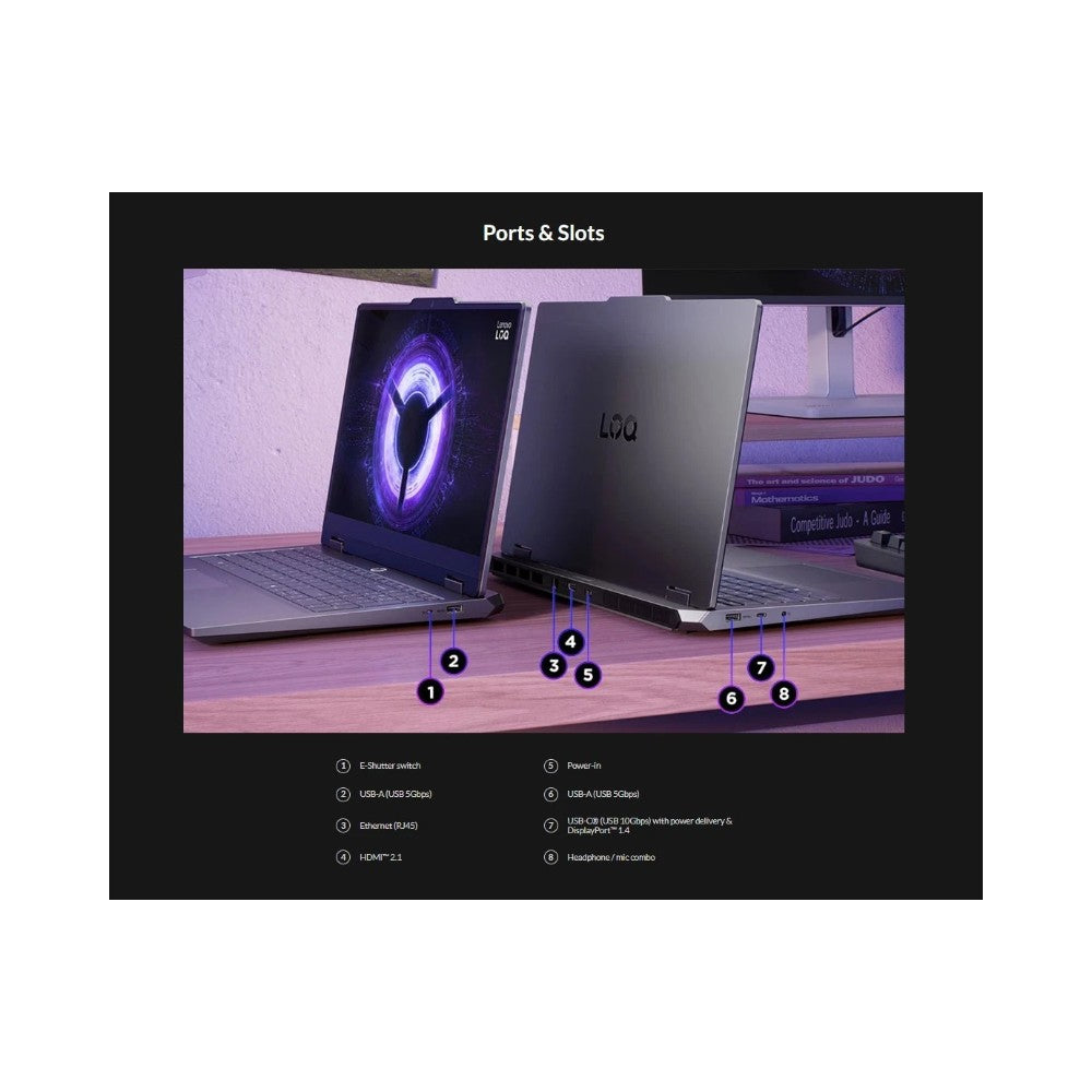 Lenovo LOQ 15IRX11 15.6" FHD 144Hz Gaming Laptop - Intel i5 13450HX 16GB RAM 512GB SSD RTX 5060