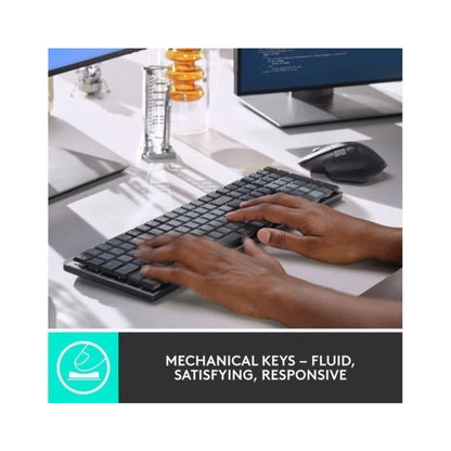 LOGITECH MX Wireless Mechanical Keyboard Tactile Quiet - Graphite - Full Size