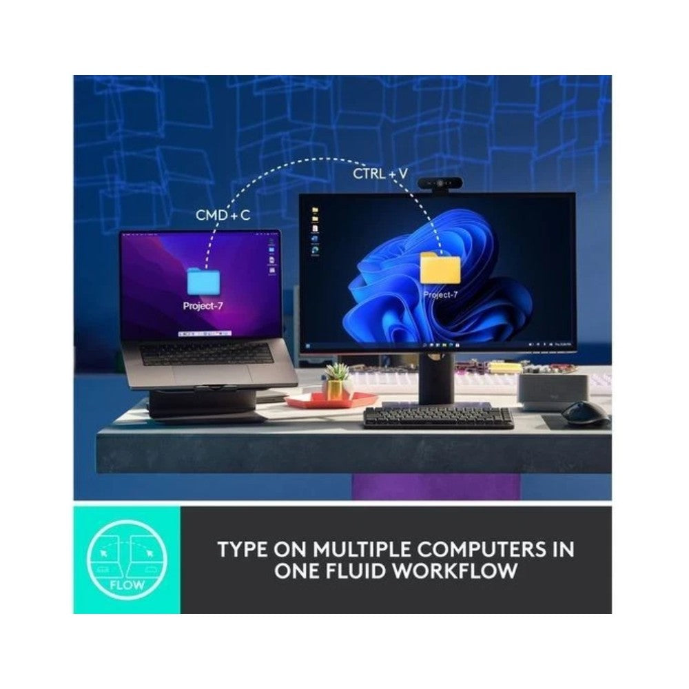 LOGITECH MX Wireless Mechanical Keyboard Tactile Quiet - Graphite - Full Size