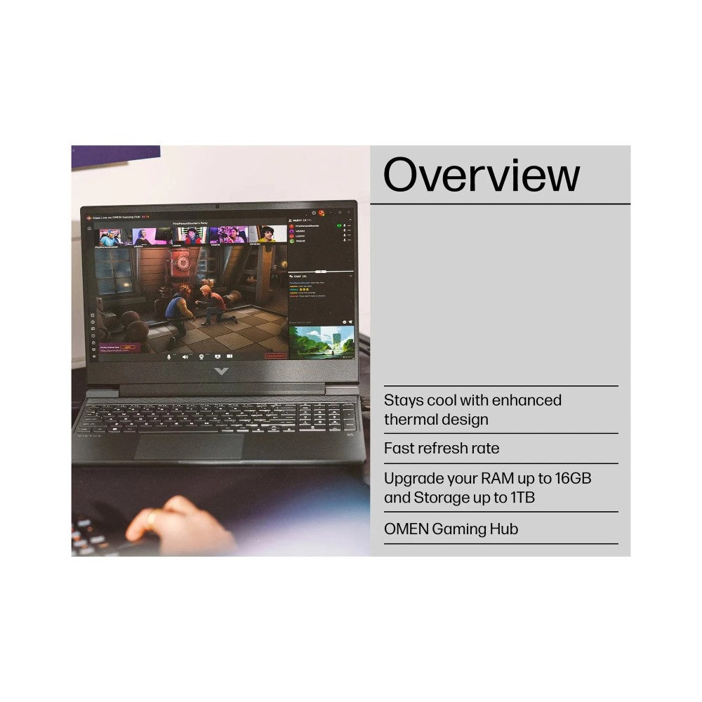 HP Victus Gaming Laptop 15-fa0021na - Intel Core i5 16GB RAM 512GB SSD RTX 3050