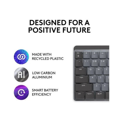 LOGITECH MX Wireless Mechanical Keyboard Tactile Quiet - Graphite - Full Size