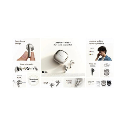 Xiaomi Buds 5 Wireless Bluetooth Earphones - Titan Gray