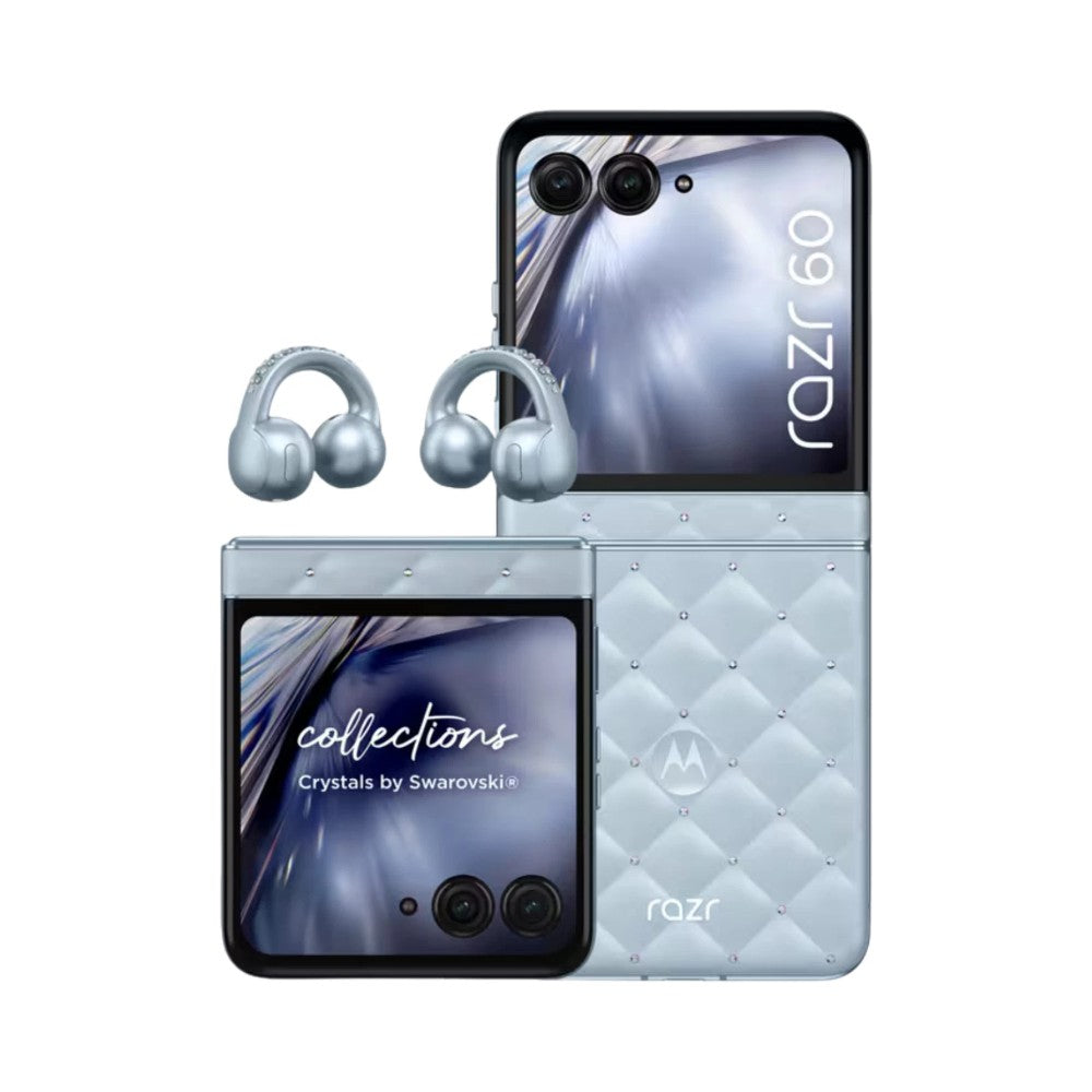 Motorola Razr 60 5G Ice Melt Swarovski Bundle Phone + Moto Buds Loop