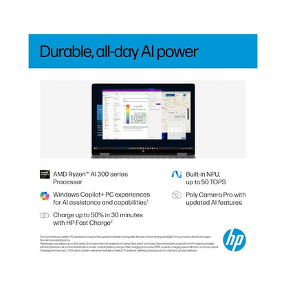 HP OmniBook X Flip 14-fk0009na 2-in-1 Touchscreen Laptop - AMD Ryzen™ AI 7 350 16GB RAM 1TB SSD