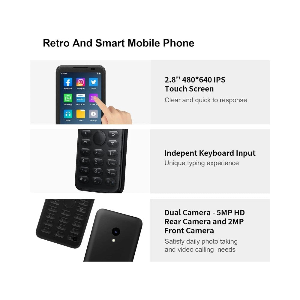 Qin F21 Pro 4G Touchscreen With Buttons Google Play Phone 32GB - NEW