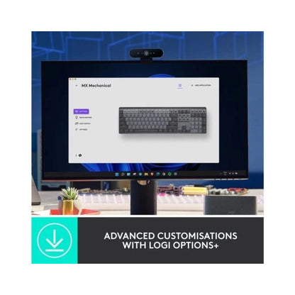 LOGITECH MX Wireless Mechanical Keyboard Tactile Quiet - Graphite - Full Size