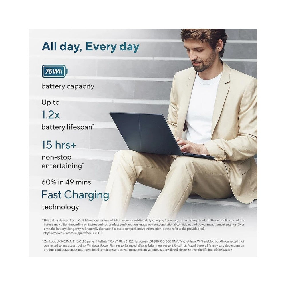 ASUS Zenbook 14 OLED Touchscreen Laptop - Intel Core Ultra 7 255H 32GB RAM 1TB SSD