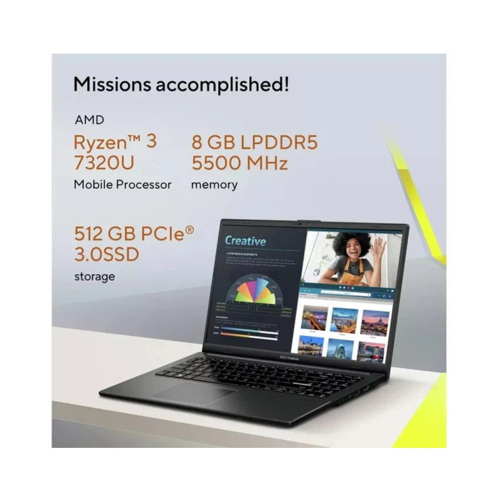 ASUS Vivobook Go 15 E1504F 15.6" Laptop - AMD Ryzen 3 8GB RAM 512GB SSD Windows 11