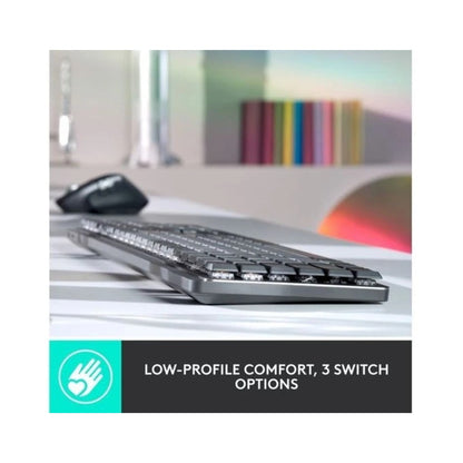 LOGITECH MX Wireless Mechanical Keyboard Tactile Quiet - Graphite - Full Size