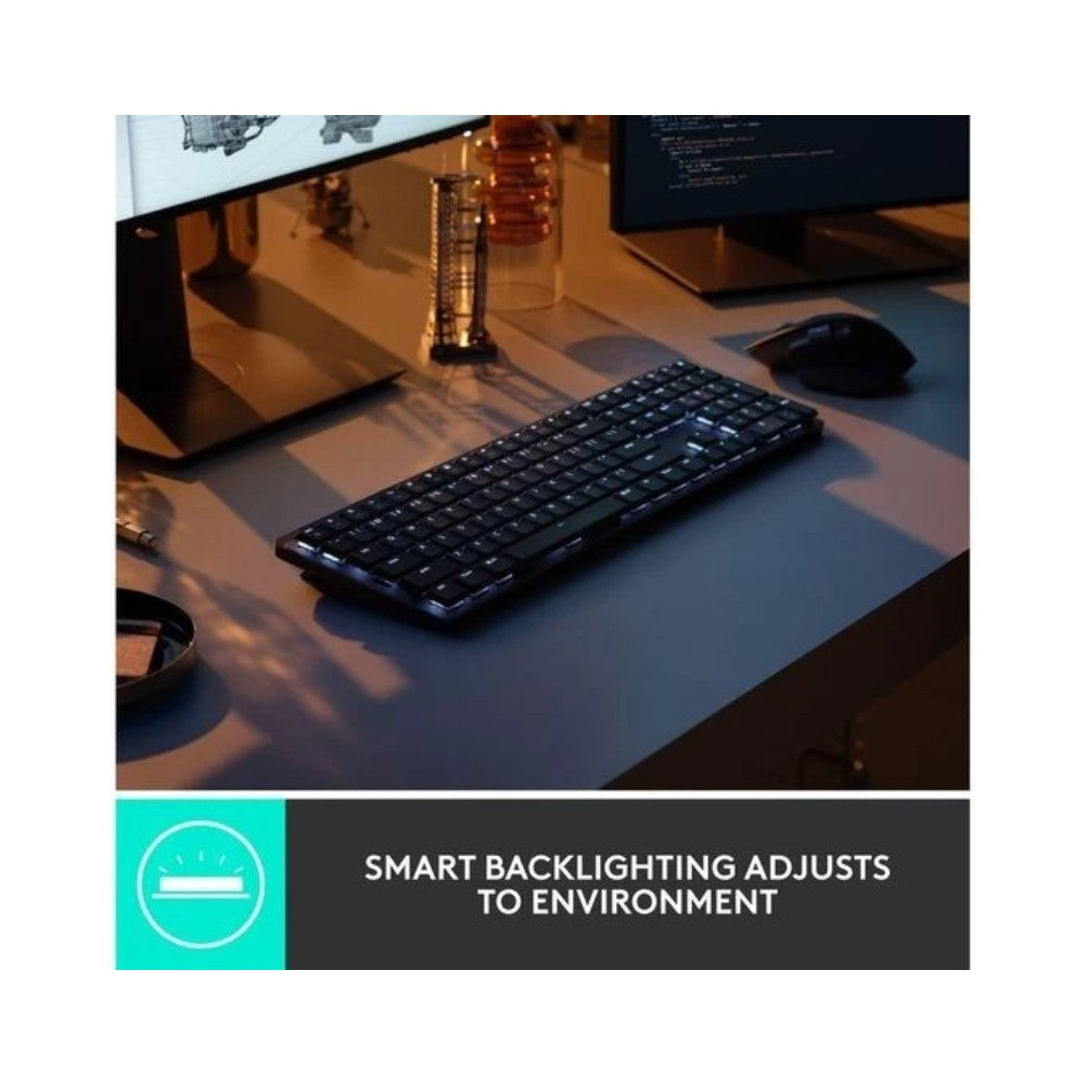 LOGITECH MX Wireless Mechanical Keyboard Tactile Quiet - Graphite - Full Size